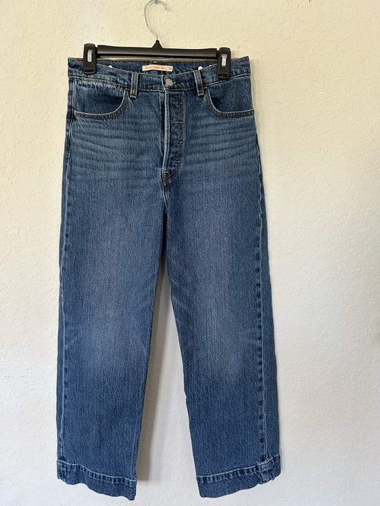 Levi's Denim - Levi's Women's Straight-Ankle Ribcage Jeans - Blue Denim Size 28